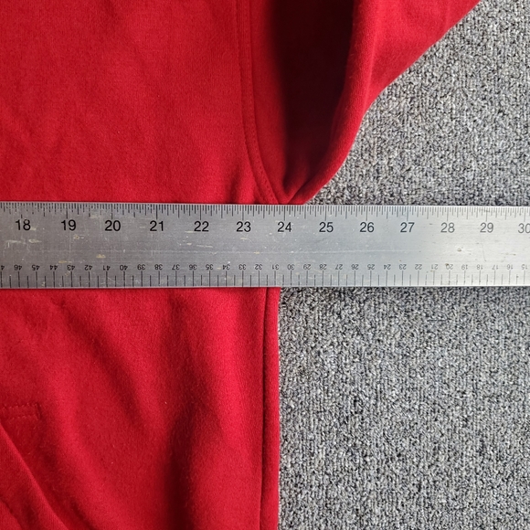 Koman Mens Large Hoodie Pullover Drawstring Red Casual. Small smudge- see photo. - Picture 4 of 5
